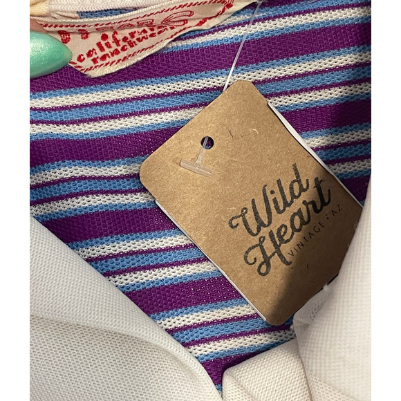 Vintage 70s H Bar C Stripped Polo Shirt - Picture 2 of 2